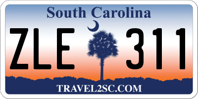 SC license plate ZLE311