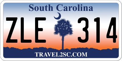 SC license plate ZLE314
