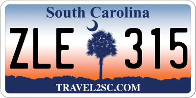 SC license plate ZLE315
