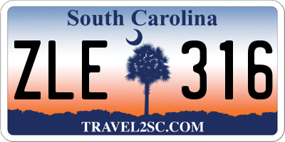 SC license plate ZLE316