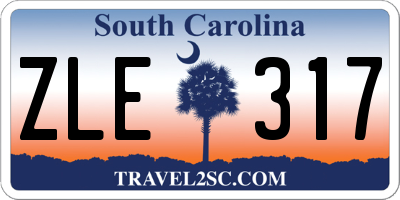 SC license plate ZLE317