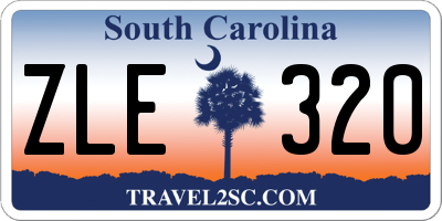 SC license plate ZLE320