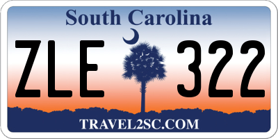 SC license plate ZLE322