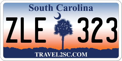 SC license plate ZLE323