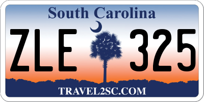 SC license plate ZLE325