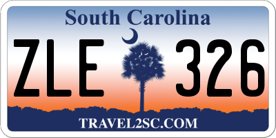 SC license plate ZLE326