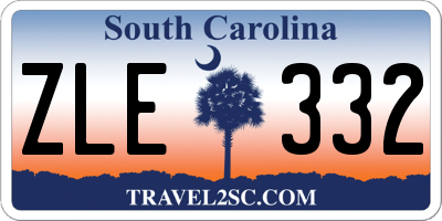 SC license plate ZLE332