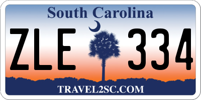 SC license plate ZLE334