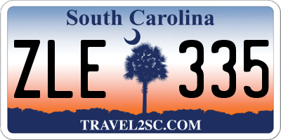 SC license plate ZLE335