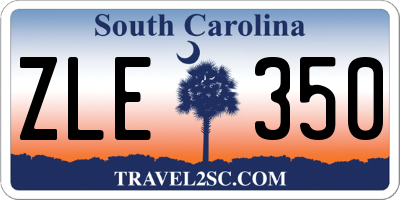 SC license plate ZLE350