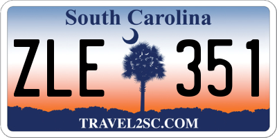 SC license plate ZLE351