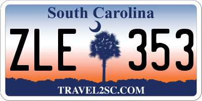 SC license plate ZLE353