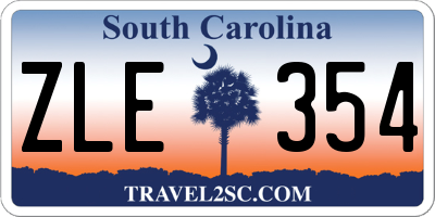 SC license plate ZLE354