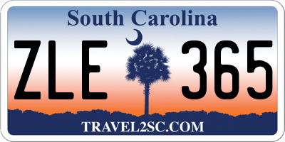 SC license plate ZLE365