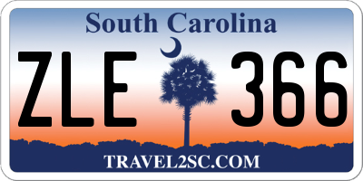 SC license plate ZLE366