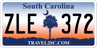 SC license plate ZLE372