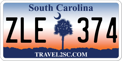 SC license plate ZLE374