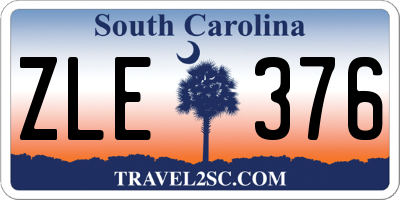 SC license plate ZLE376