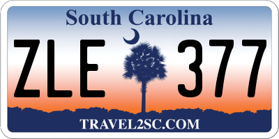 SC license plate ZLE377