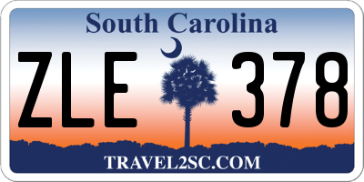 SC license plate ZLE378