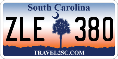 SC license plate ZLE380