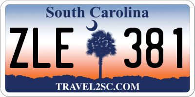 SC license plate ZLE381