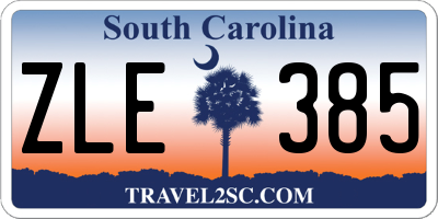 SC license plate ZLE385