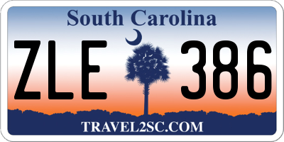 SC license plate ZLE386