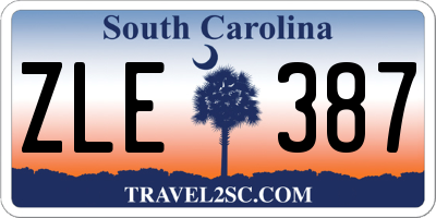 SC license plate ZLE387