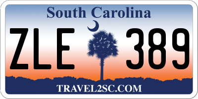 SC license plate ZLE389