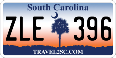 SC license plate ZLE396
