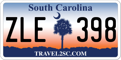 SC license plate ZLE398