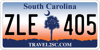SC license plate ZLE405