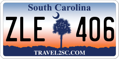 SC license plate ZLE406