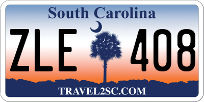 SC license plate ZLE408
