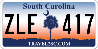 SC license plate ZLE417