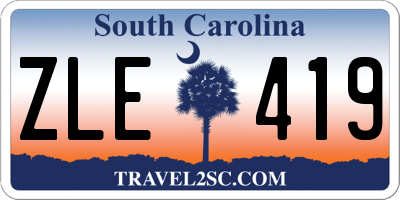 SC license plate ZLE419