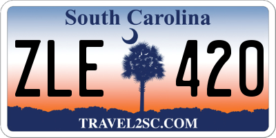 SC license plate ZLE420