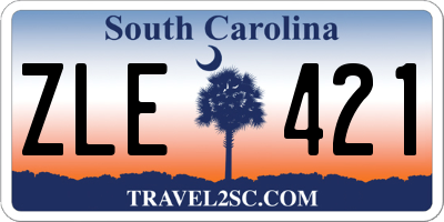 SC license plate ZLE421