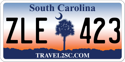 SC license plate ZLE423