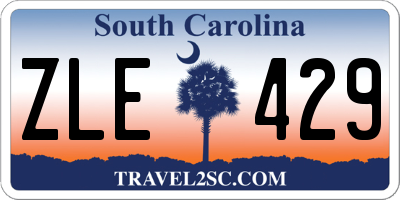 SC license plate ZLE429