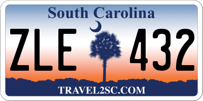 SC license plate ZLE432