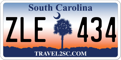 SC license plate ZLE434
