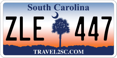 SC license plate ZLE447