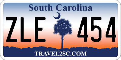 SC license plate ZLE454