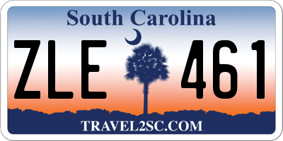 SC license plate ZLE461