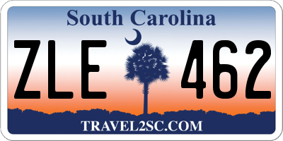 SC license plate ZLE462