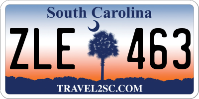 SC license plate ZLE463