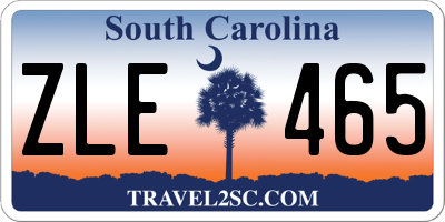 SC license plate ZLE465