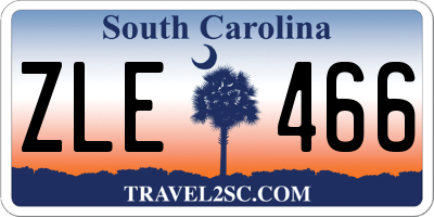 SC license plate ZLE466